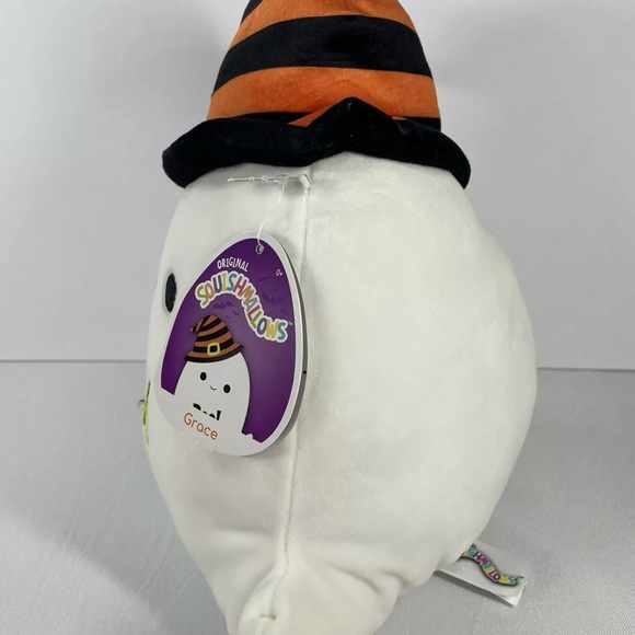 Squishmallows Grace Boo Ghost White W/ Witches Hat Orange And Black With Tag - Picture 3 of 16